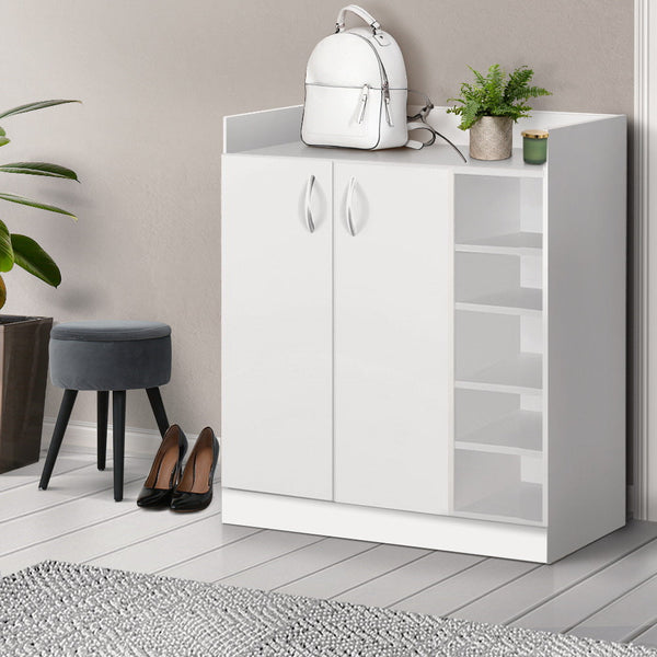Artiss 2 Doors Shoe Cabinet Storage Cupboard White Shoe Cabinets
