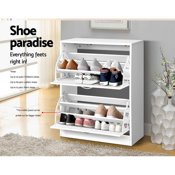 Artiss 2 Door Shoe Cabinet White Shoe Cabinets