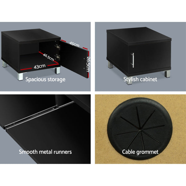 Artiss Entertainment Unit With Cabinets Black Tv Stands & Entertainment Units