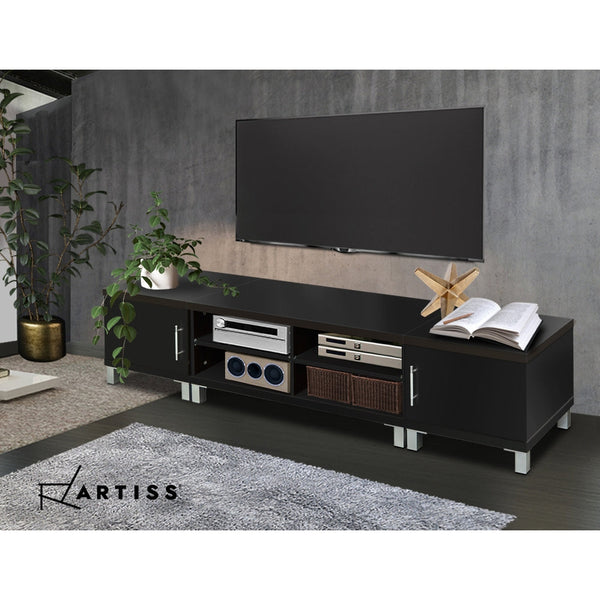 Artiss Entertainment Unit With Cabinets Black Tv Stands & Entertainment Units