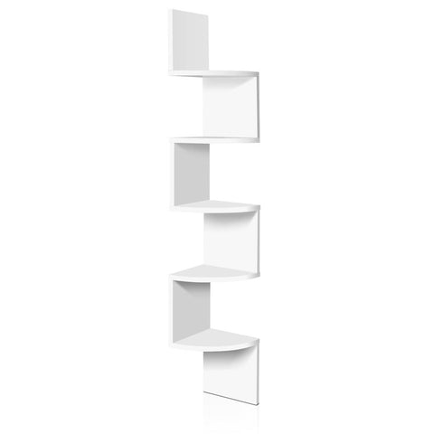 Artiss 5 Tier Corner Wall Shelf White Wall Shelves