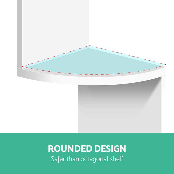 Artiss 5 Tier Corner Wall Shelf White Wall Shelves