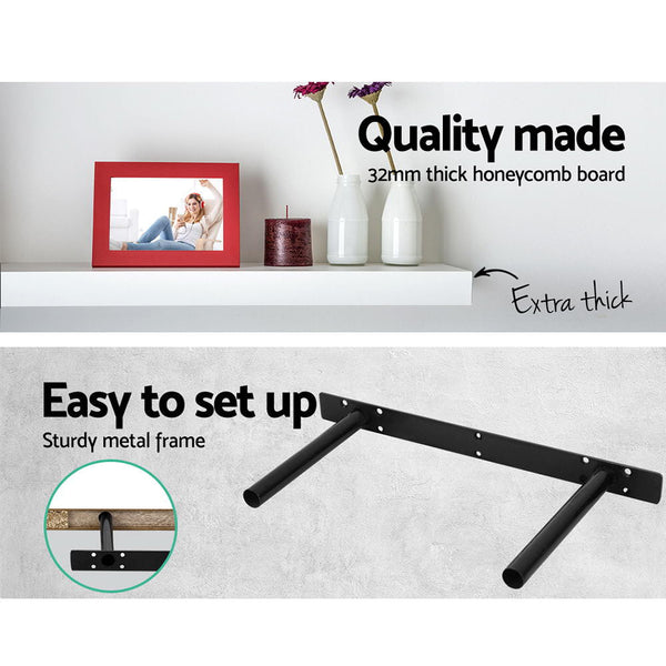 Artiss 3 Piece Floating White Wall Shelves