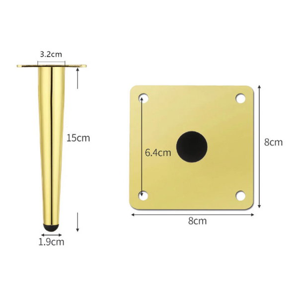 Furniture Legs 4 Pieces 15 Cm Table Sofa Cabinet Fittings Gold Metal For And Furniture Parts