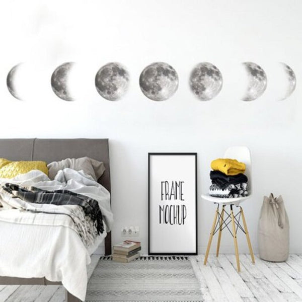 Fx64051 Moon Phase Changing Map Wall Sticker For Children Room Decoration Multi Wall Decals & Stickers