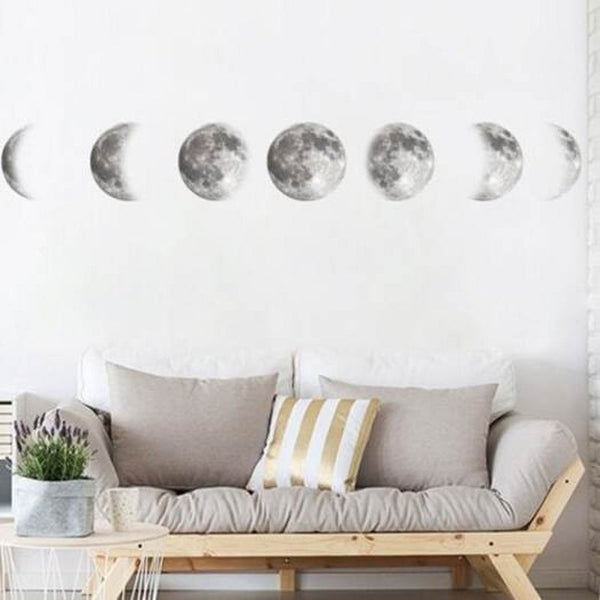 Fx64051 Moon Phase Changing Map Wall Sticker For Children Room Decoration Multi Wall Decals & Stickers