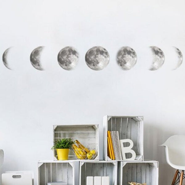 Fx64051 Moon Phase Changing Map Wall Sticker For Children Room Decoration Multi Wall Decals & Stickers