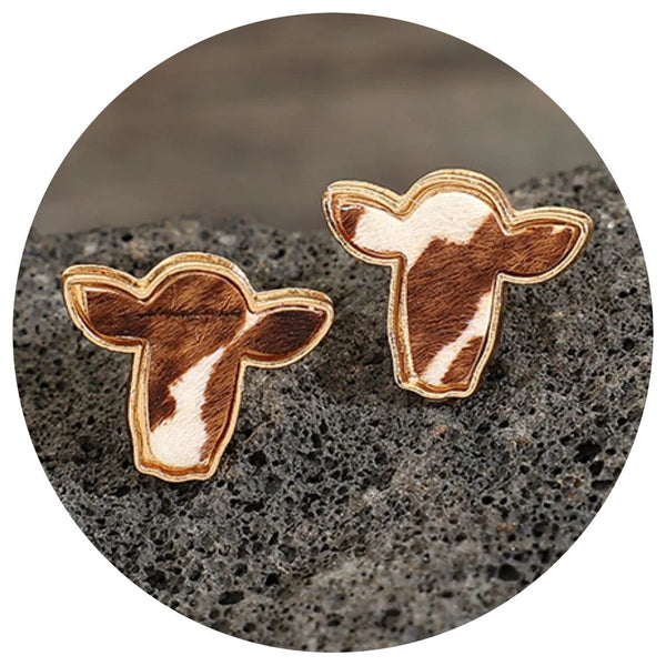 Bull Head Alloy Stud Earrings