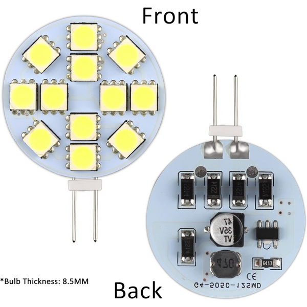 G4 Led Bulb 2W 12 24V Warm White 3000K 200Lm Non Dimmable 12X5050 Smd For Cabinets Compatible With Phillips Oral B Braun Light Bulbs