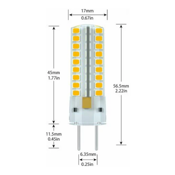 G6.35 Led Bulb 12V 7W 50W Equivalent Warm White 3000K 360 Degree Beam Angle For Cabinet Lighting Non Dimmable Pack Light Bulbs
