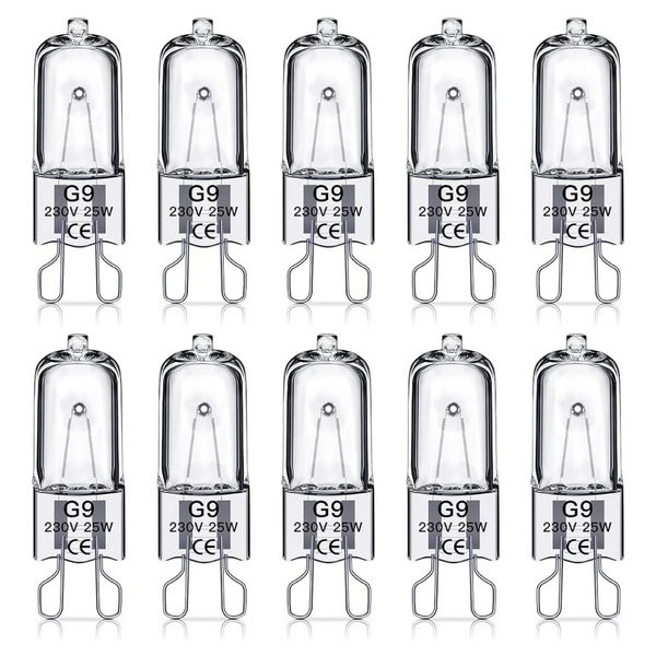 G9 Halogen Bulbs 25W 230V 10 Pack Light Bulbs