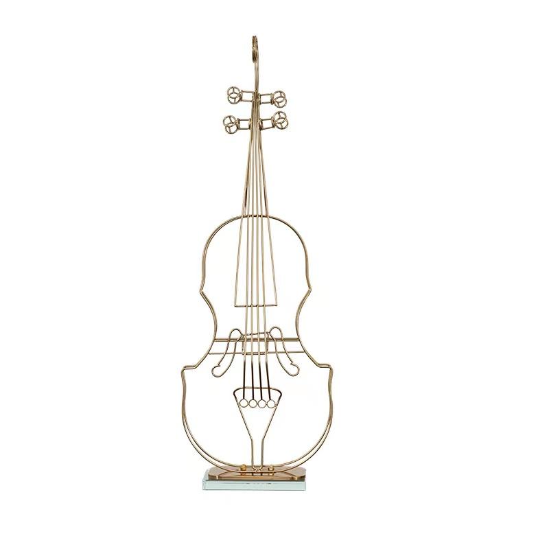 64Cm Violin Sculpture Instrument Tabletop Decor Metal Ornaments Sculptures Figurines Sculptures & Figurines