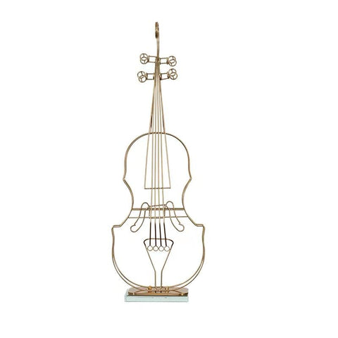 64Cm Violin Sculpture Instrument Tabletop Decor Metal Ornaments Sculptures Figurines Sculptures & Figurines
