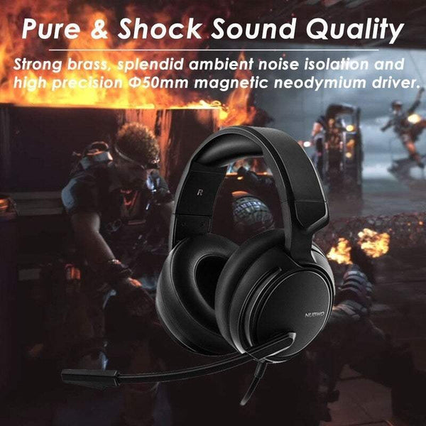 Gaming Headsets Headphones For Pc Laptop With Mic Noise Cancelling 3.5Mm Aux Volume Control Over Ear Soft Comfortable Earmuff Adjustable Headband