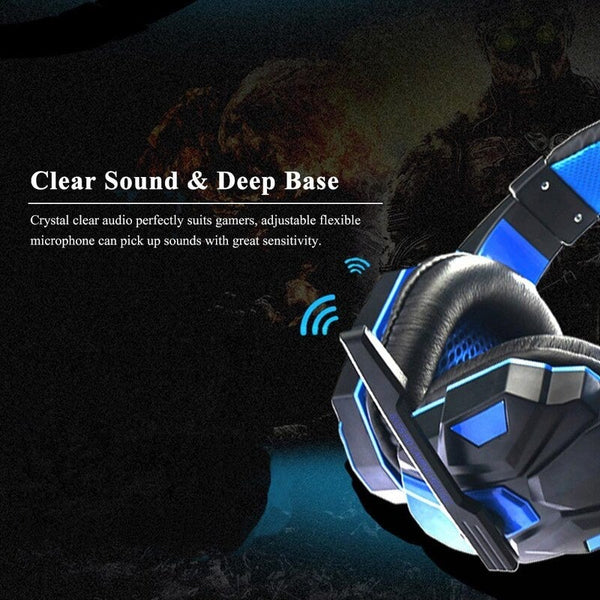Gaming Headset Headphone For Pc Laptop Blue Headsets