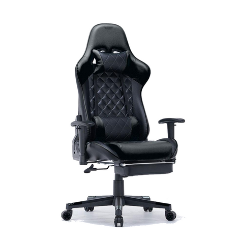 Gaming Chair Ergonomic Racing 165Â° Reclining Seat 3D Armrest Footrest Black