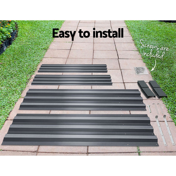 Greenfingers Fingers 150 X 90Cm Galvanised Steel Garden Bed Aliminium Grey Raised Garden Beds