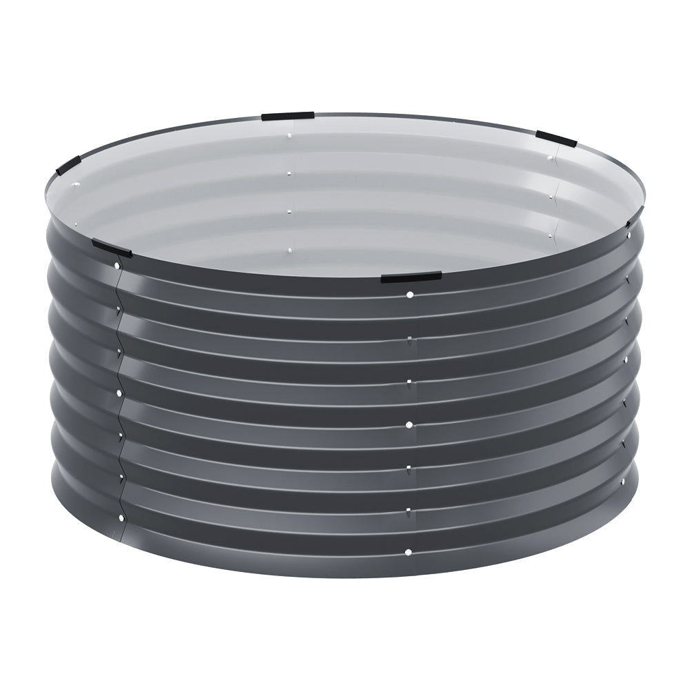 Greenfingers Garden Bed 90X45cm Round Latches Planter Box Raised Galvanised Herb Raised Garden Beds