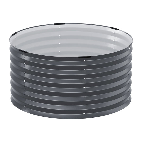 Greenfingers Garden Bed 90X45cm Round Latches Planter Box Raised Galvanised Herb Raised Garden Beds