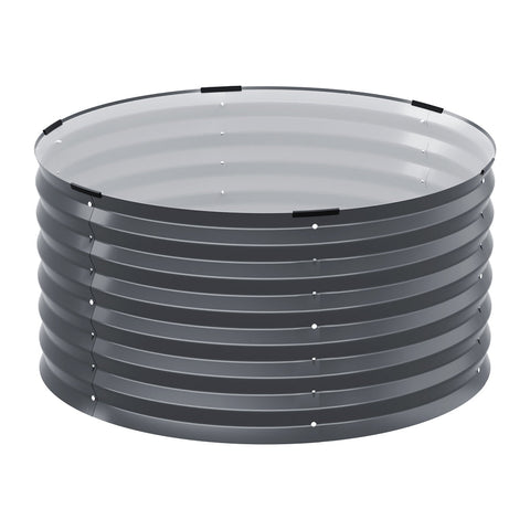 Greenfingers Garden Bed 90X45cm Round Latches Planter Box Raised Galvanised Herb Raised Garden Beds