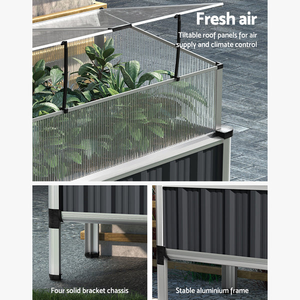 Greenfingers Raised Garden Bed Cold Frame Greenhouse Cover Planter 80X49x74c Raised Garden Beds