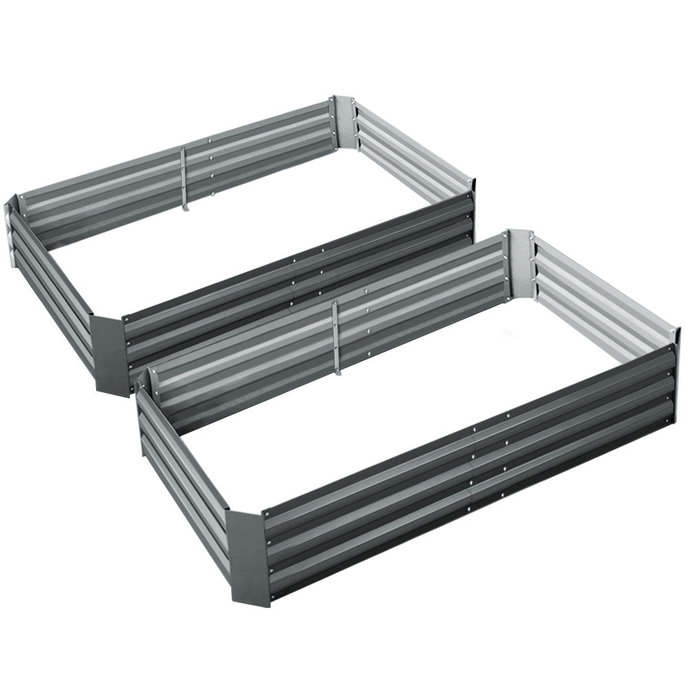 Greenfingers Garden Bed 2Pcs 150X90x30cm Galvanised Steel Raised Planter Raised Garden Beds