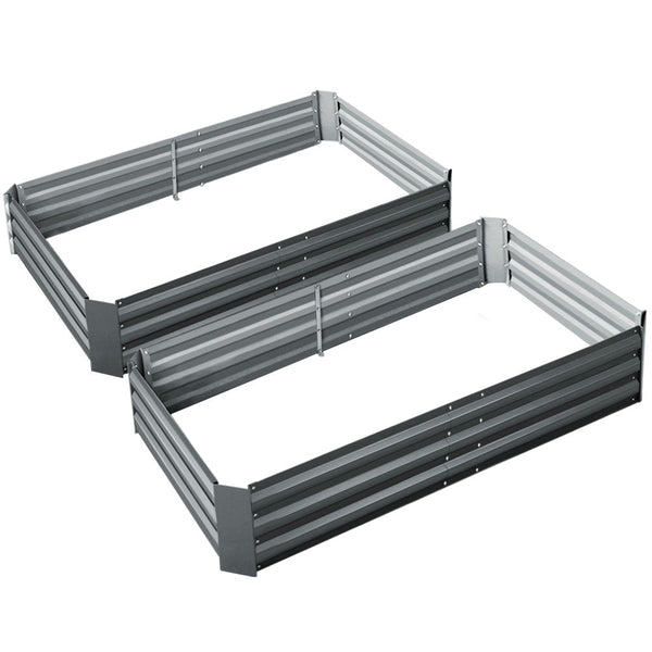 Greenfingers Garden Bed 2Pcs 150X90x30cm Galvanised Steel Raised Planter Raised Garden Beds