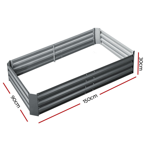 Greenfingers Garden Bed 2Pcs 150X90x30cm Galvanised Steel Raised Planter Raised Garden Beds