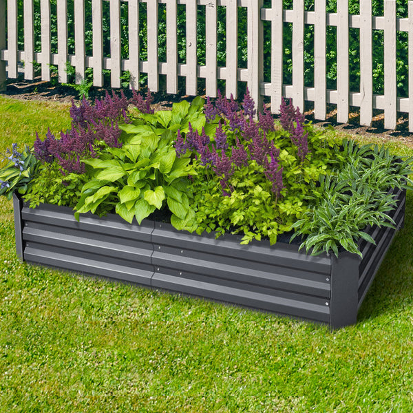 Greenfingers Garden Bed 2Pcs 150X90x30cm Galvanised Steel Raised Planter Raised Garden Beds