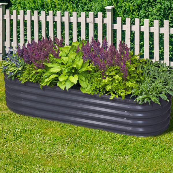Greenfingers 160X80x42cm Galvanised Raised Garden Bed Steel Instant Planter Raised Garden Beds
