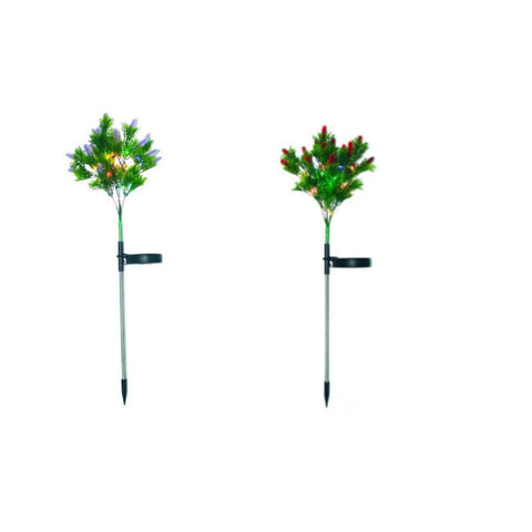 Garden Ground Lights Solar Led Landscape Christmas Pine Berry 15 Outdoor Lighting Accessories