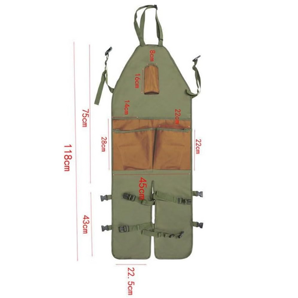 Garden Apron Men's Harvest With Pockets Waterproof Adjustable Knee Reinforced Suitable For Mowing And Grass Trimming (Green + Brown) Tool Carriers Apr