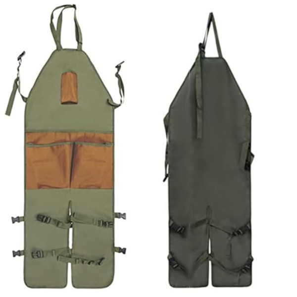 Garden Apron Men's Harvest With Pockets Waterproof Adjustable Knee Reinforced Suitable For Mowing And Grass Trimming (Green + Brown) Tool Carriers Apr