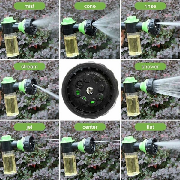 Garden Hose Foam Sprayer 8 Patterns Nozzles High Pressure Watering Soap Dispenser With Tank For Washing Spray Guns Hose Nozzles & Wands