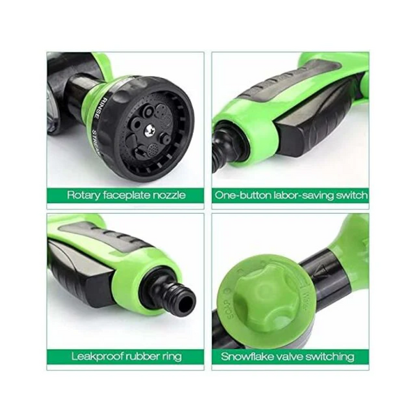 Garden Hose Foam Sprayer 8 Patterns Nozzles High Pressure Watering Soap Dispenser With Tank For Washing Spray Guns Hose Nozzles & Wands
