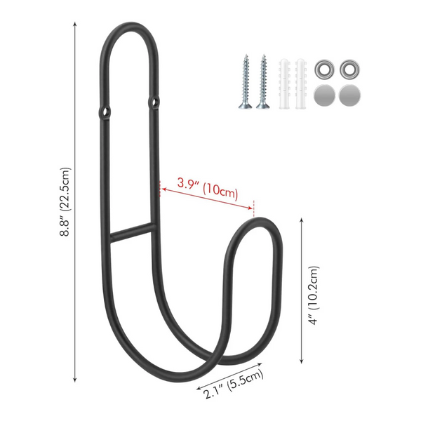 Garden Hose Hanging System Wall Mount For Neat Storage Stainless Steel Frame Black Hose Reels & Storage