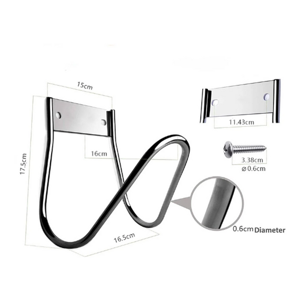 Garden Hose Holder Stainless Steel Silver 17.5 X 15 16 Cm Wall Mounted Bracket Reel Hanging System Tool Storage For Hoses Ropes And Extension Cords Ho