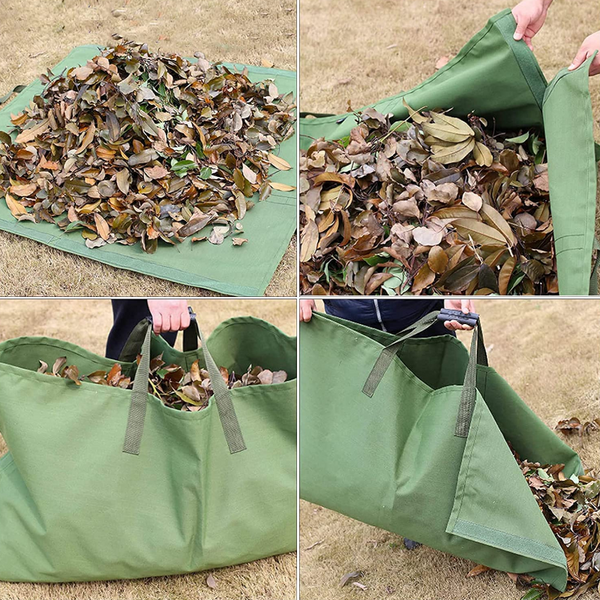 Garden Leaf Storage Outdoor Lawn Yard Waste Tarpaulin Container Recyclable Heavy Duty Garbage Tote Bags Garden Waste Bags