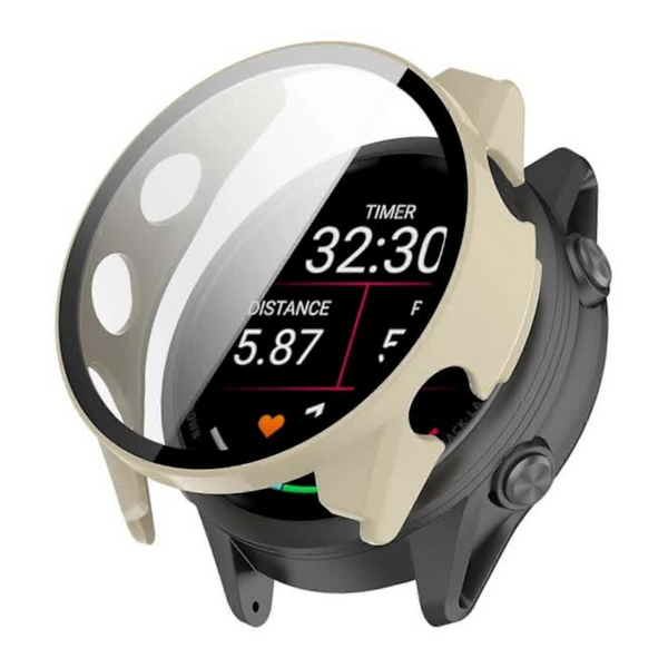 Garmin Forerunner 970 Watch Case Compatible With Tempered Glass Screen Protector Frame Protection White Smart Watch Cases