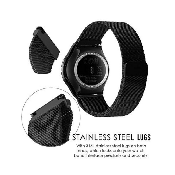 Garmin Venu 2 2S Sq Compatible Milanese Magnetic Stainless Steel Bracelet Silver Watch Bands