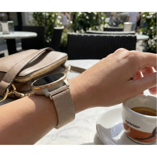 Garmin Venu 2 2S Sq Compatible Stainless Steel Gold Milanese Magnetic Bracelet Watch Bands