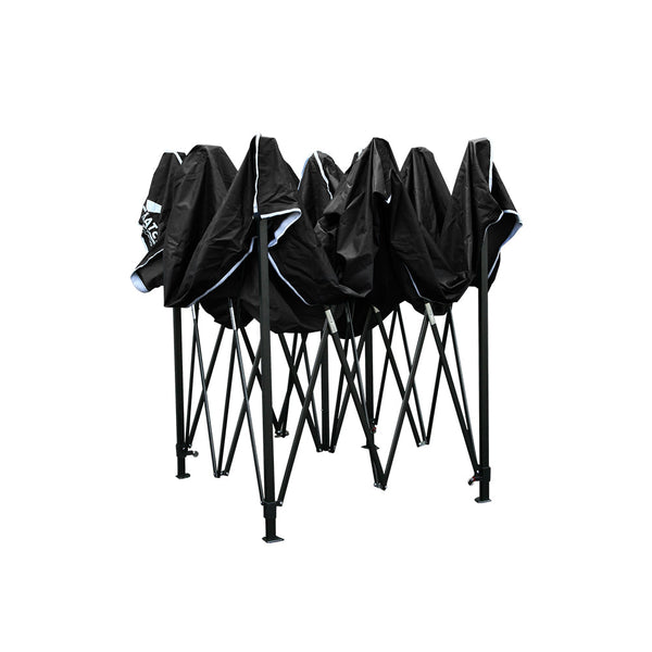 Instahut Gazebo Pop Up Marquee 3X3m Folding Wedding Tent Gazebos Shade Black Wat Gazebos & Pergolas