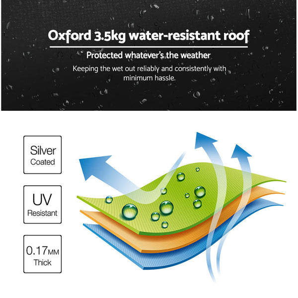 Instahut Gazebo Pop Up Marquee 3X3m Folding Wedding Tent Gazebos Shade Black Wat Gazebos & Pergolas