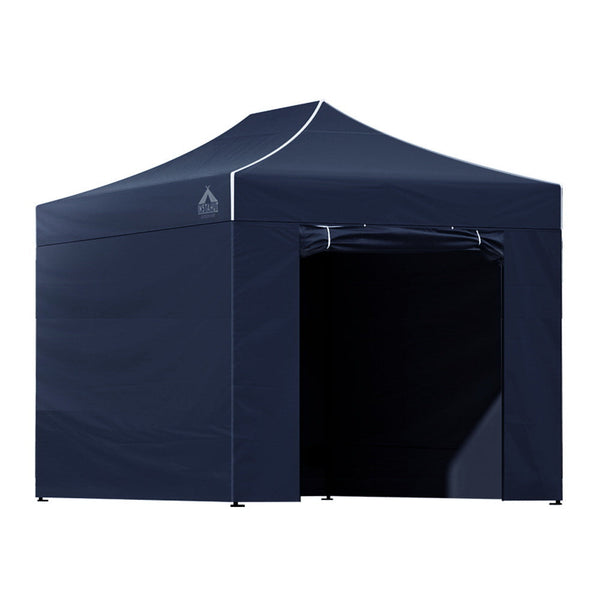 Instahut Gazebo 3X4.5 Pop Up Marquee Folding Tent Wedding Gazebos Camping Outdoor Shade Canopy Blue Marquees