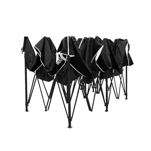 Instahut Gazebo Pop Up Marquee 3X6m Folding Wedding Tent Gazebos Shade Black Marquees