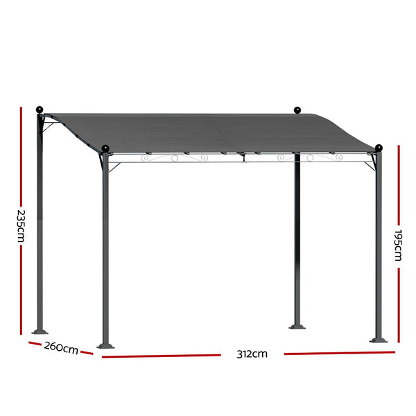 Instahut Gazebo Marquee 3M Outdoor Event Wedding Tent Camping Party Shade Iron Art Canopy Grey Gazebos & Pergolas