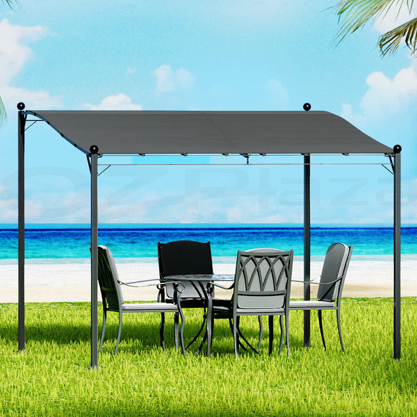 Instahut Gazebo Marquee 3M Outdoor Event Wedding Tent Camping Party Shade Iron Art Canopy Grey Gazebos & Pergolas