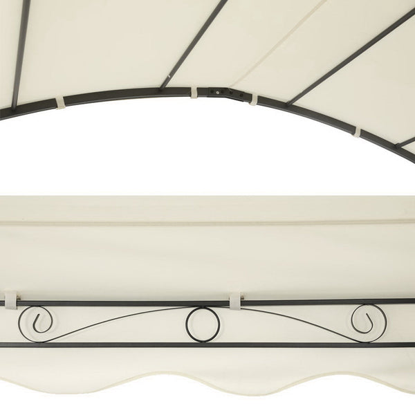 Instahut Gazebo Marquee 4X3m Outdoor Event Wedding Tent Camping Party Shade Iron Art Canopy Beige Gazebos & Pergolas