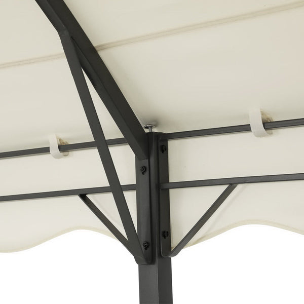 Instahut Gazebo Marquee 4X3m Outdoor Event Wedding Tent Camping Party Shade Iron Art Canopy Beige Gazebos & Pergolas