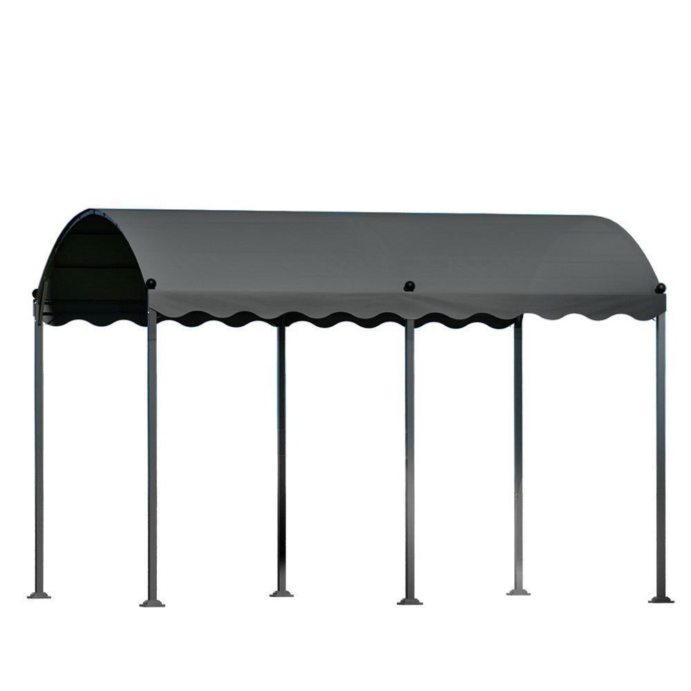 Instahut Gazebo Marquee 4X3m Outdoor Event Wedding Tent Camping Party Shade Iron Art Canopy Grey Gazebos & Pergolas